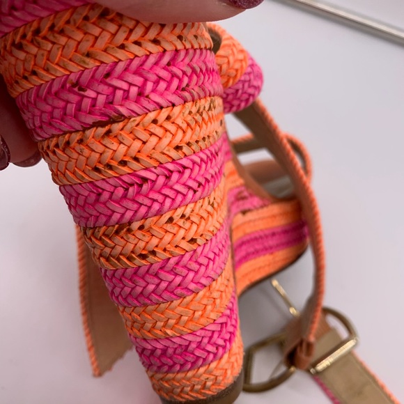 Stuart Weitzman Orange and Pink Wedges - Picture 5 of 8